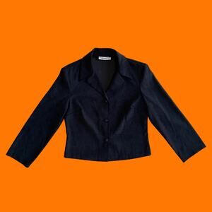 90's vintage black cropped blazer jacket Size 7 rampage